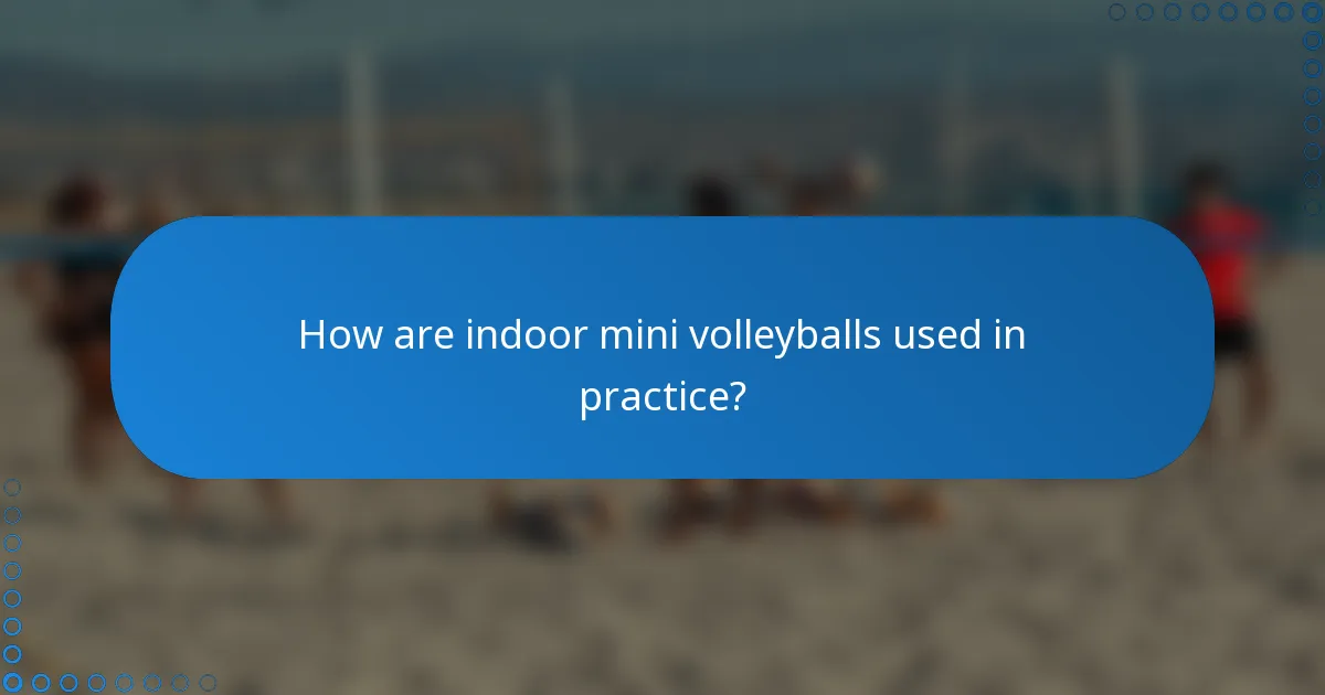How are indoor mini volleyballs used in practice?