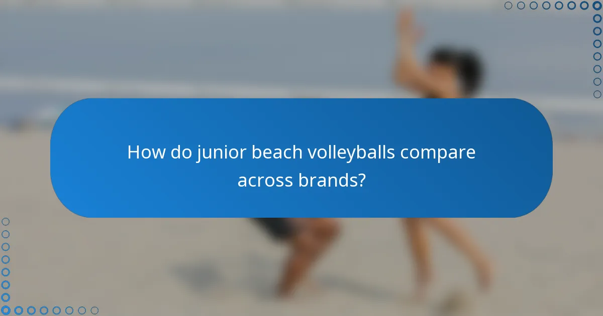 How do junior beach volleyballs compare across brands?