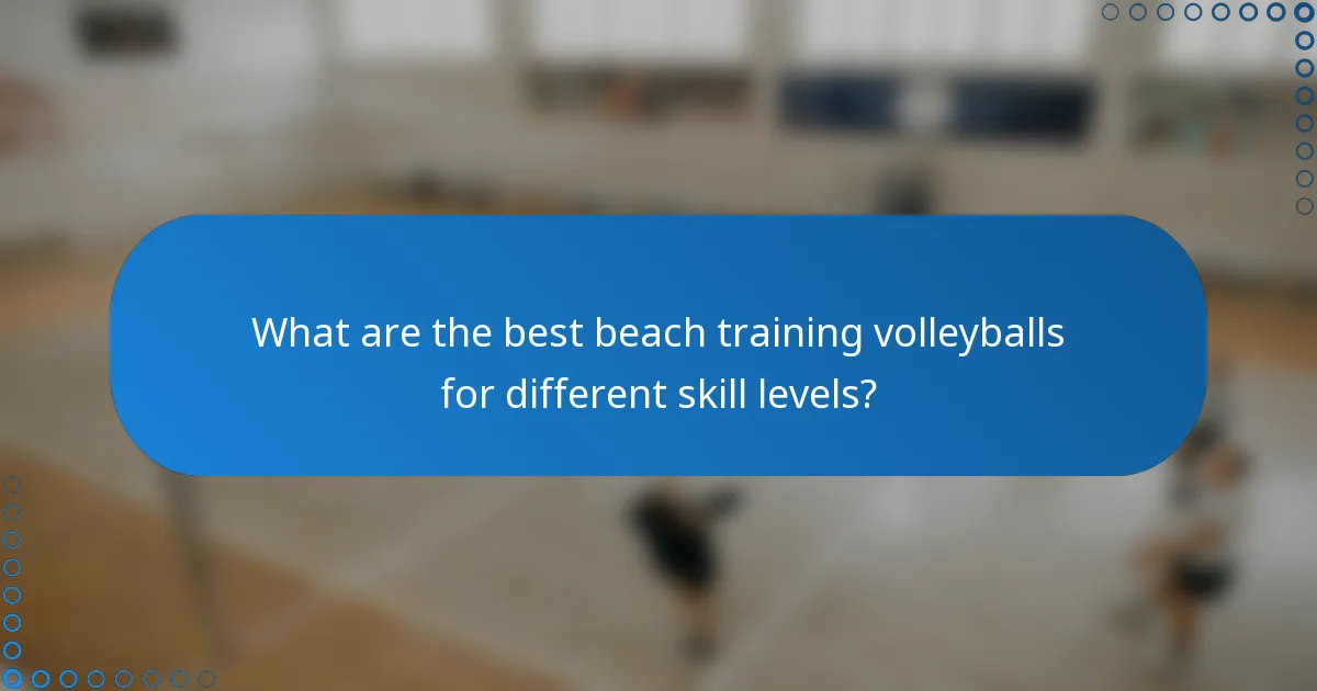 What are the best beach training volleyballs for different skill levels?