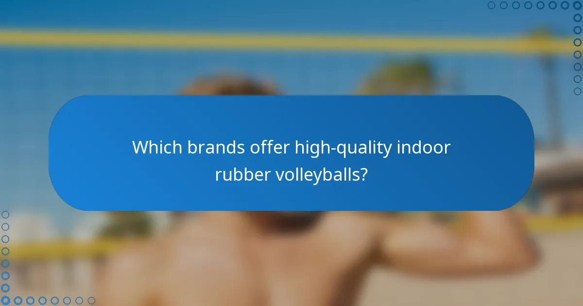 Which brands offer high-quality indoor rubber volleyballs?