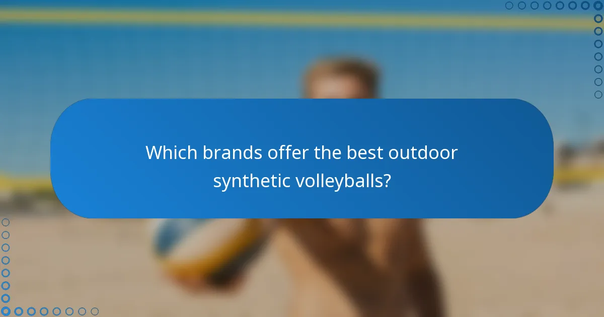 Which brands offer the best outdoor synthetic volleyballs?