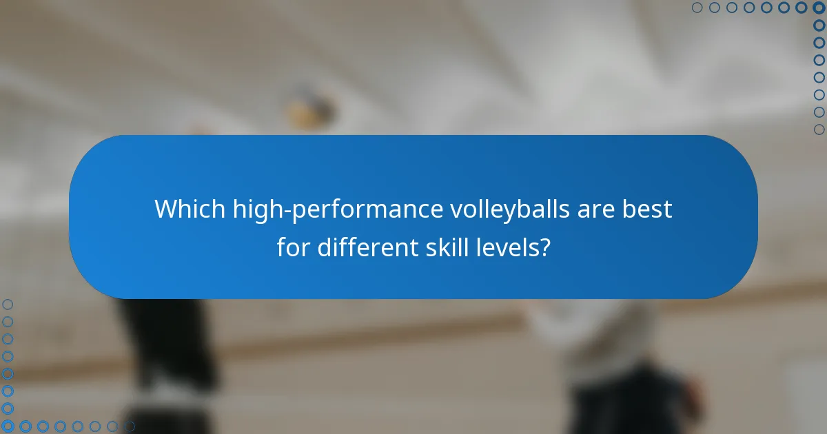 Which high-performance volleyballs are best for different skill levels?