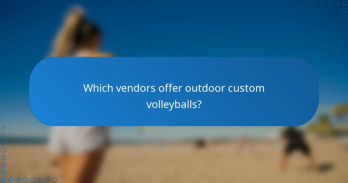 Which vendors offer outdoor custom volleyballs?